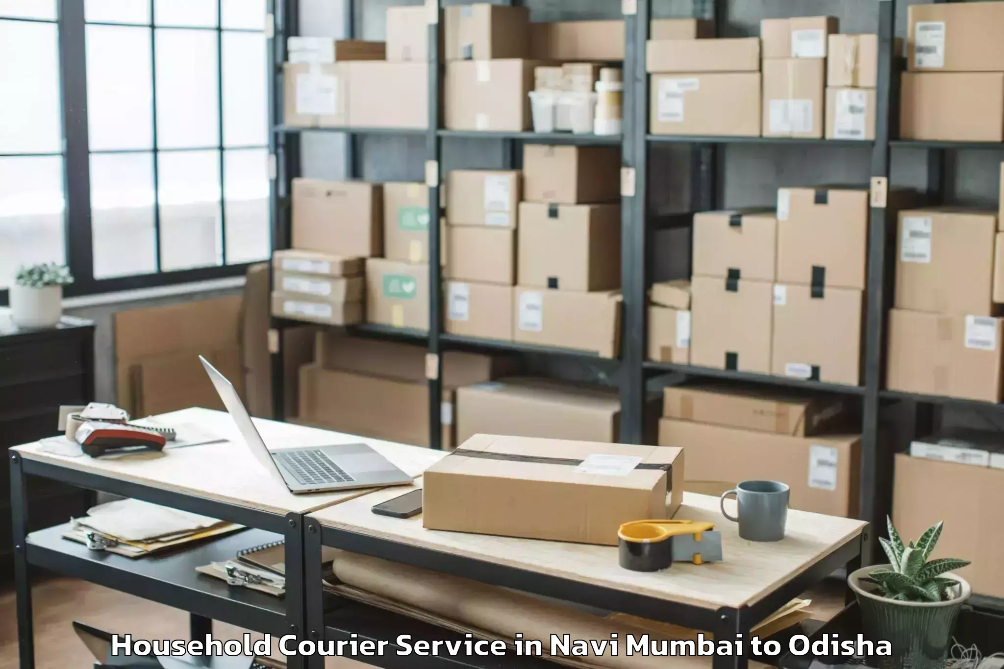 Professional Navi Mumbai to Sambalpur University Burla Household Courier